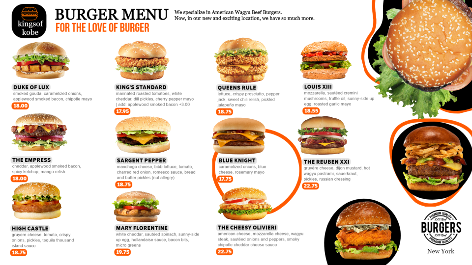 Burger Menu Design Template