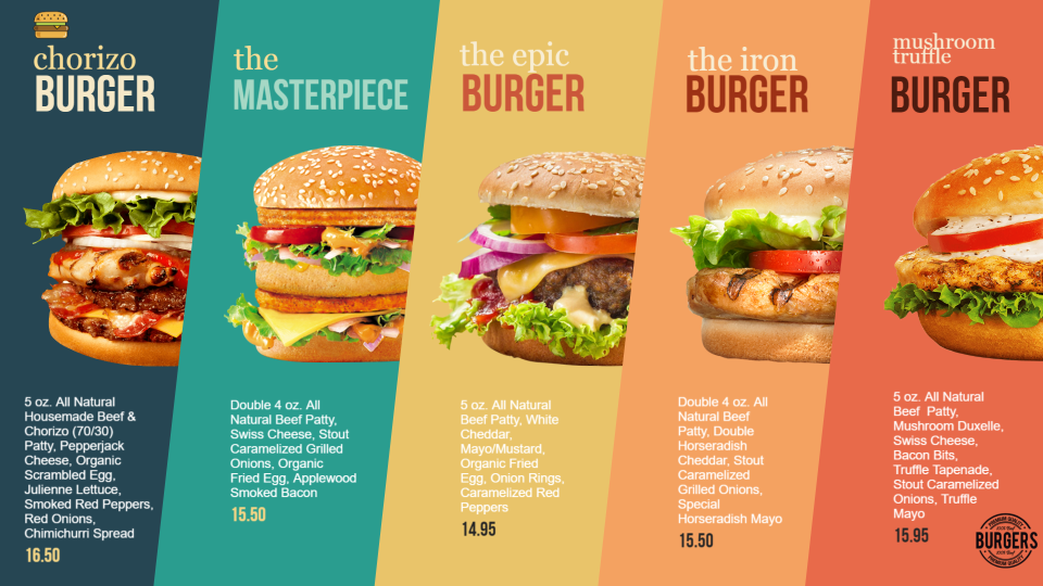 Burger Creative Menu Design Burger Creative Menu Design