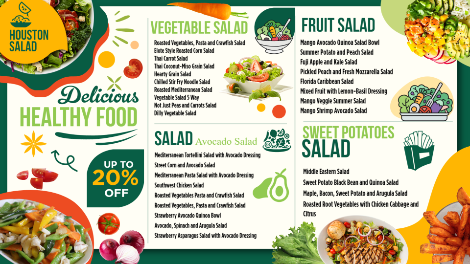 Salad Menu Template Salad Menu Template
