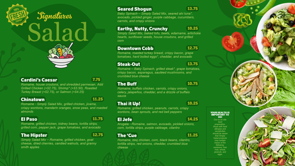 Simple Salad Menu Design Simple Salad Menu Design