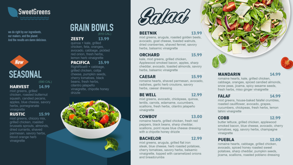 Salad Menu Template Design