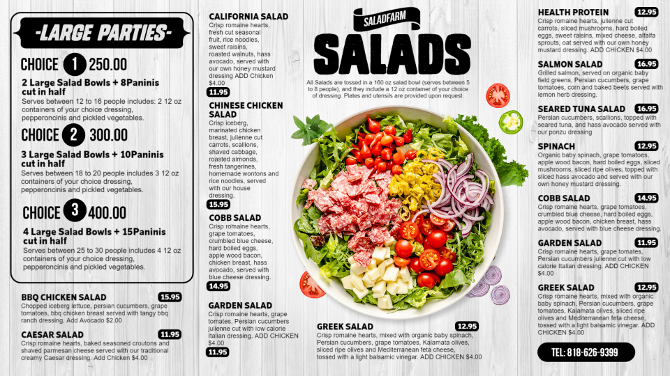 Salad Menu Board Template