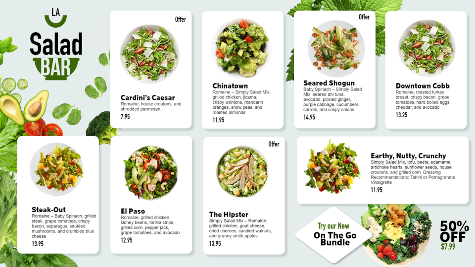 Salad Menu Design idea