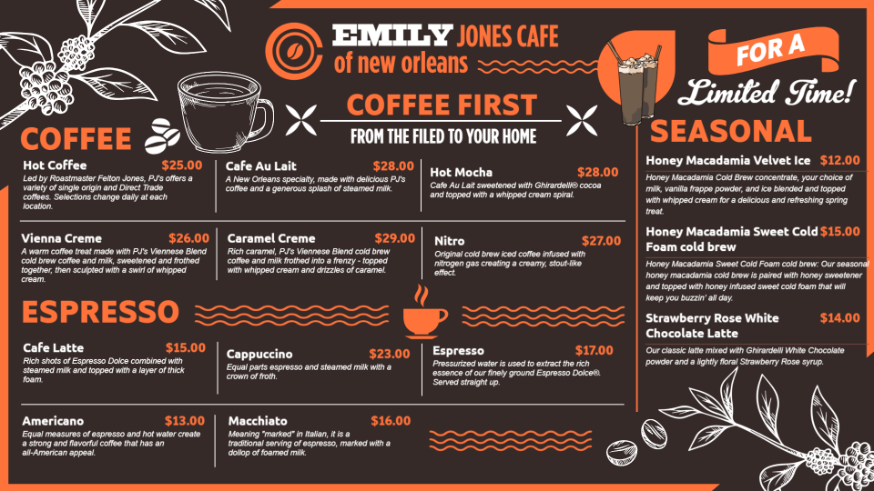 Coffee Menu Template Design Coffee Menu Template Design