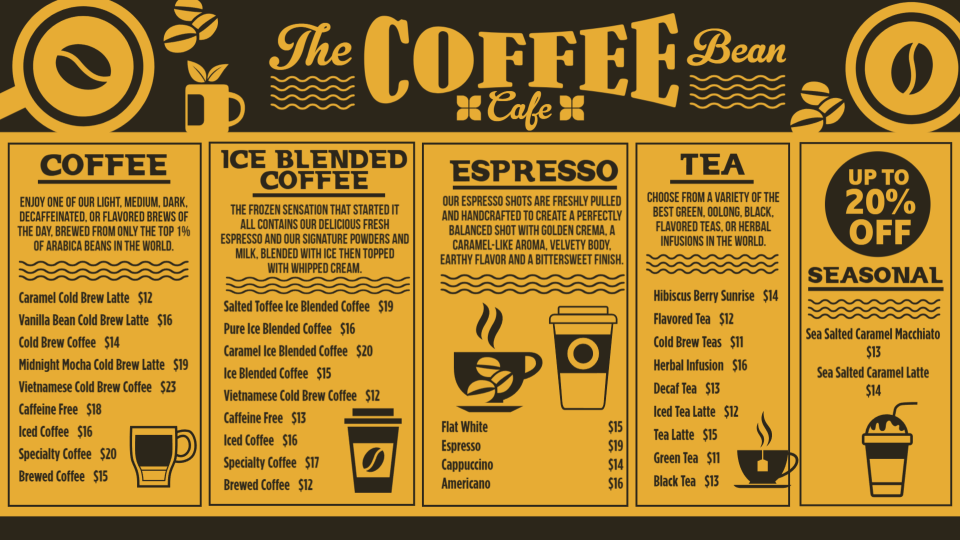 Coffee Menu Board Design image Coffee Menu Board Design image