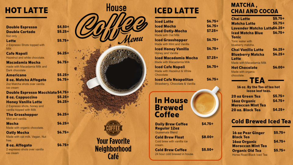 Coffee Menu Design Template Coffee Menu Design Template