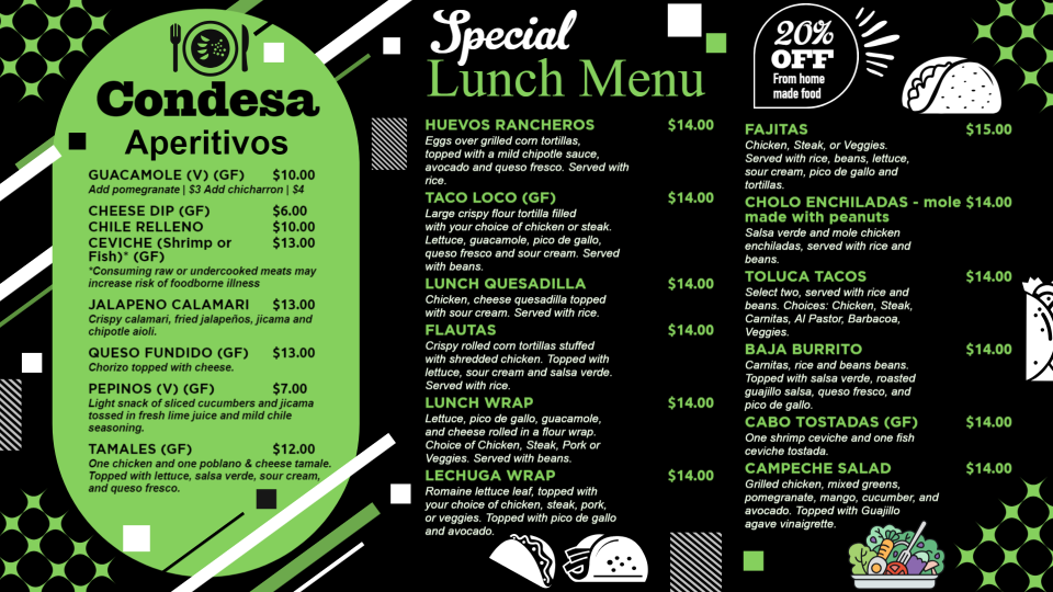 Lunch Menu Design Lunch Menu Design