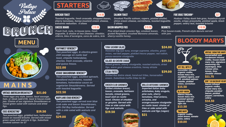 Simple Brunch Menu Design Simple Brunch Menu Design