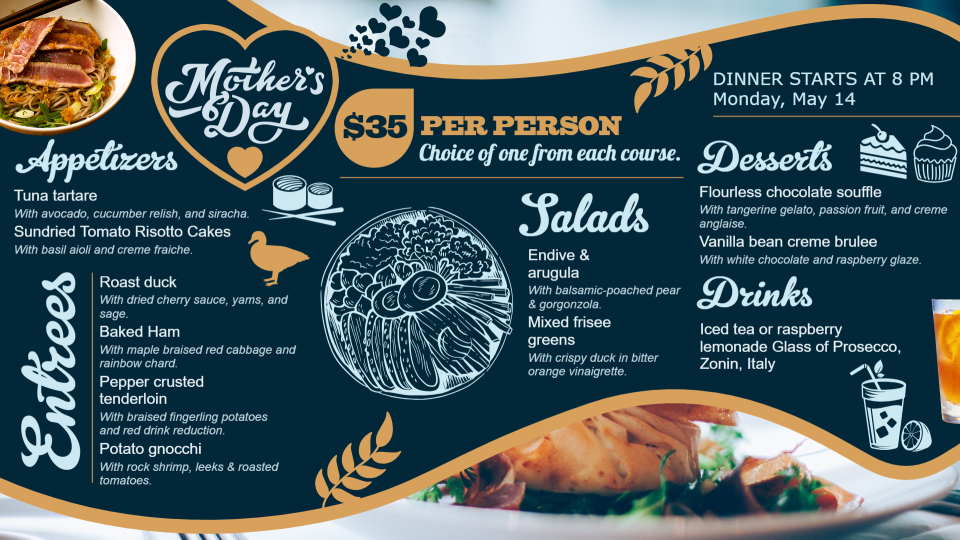 Mothers Day Menu Board Design Mothers Day Menu Board Design