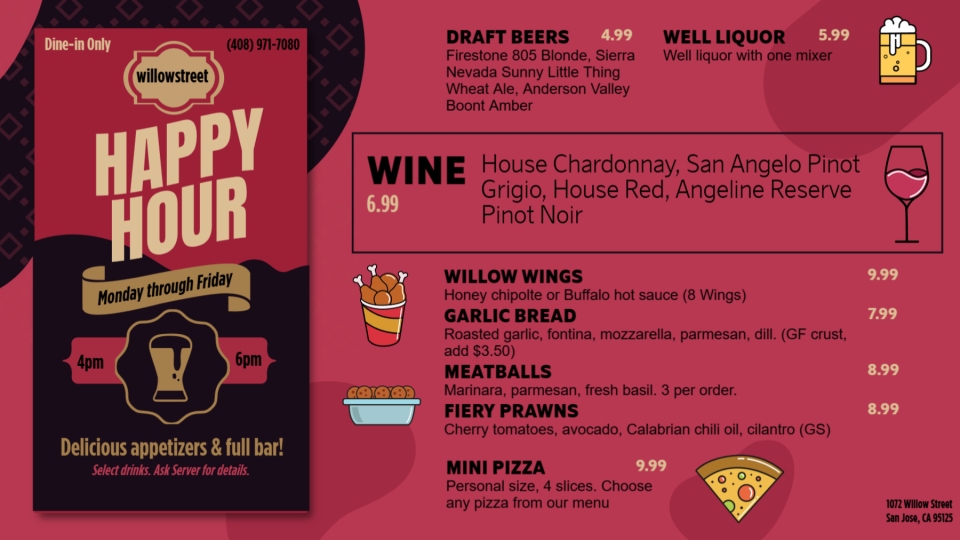 Creative Happy Hour Menu Creative Happy Hour Menu