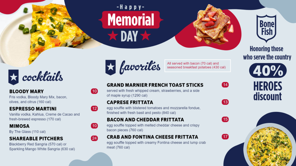 Creative Memorial Day Menu Design Creative Memorial Day Menu Design