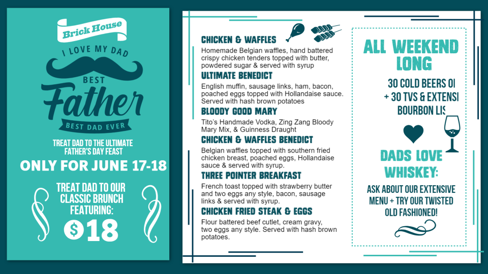 Fathers Day Menu Template Fathers Day Menu Template