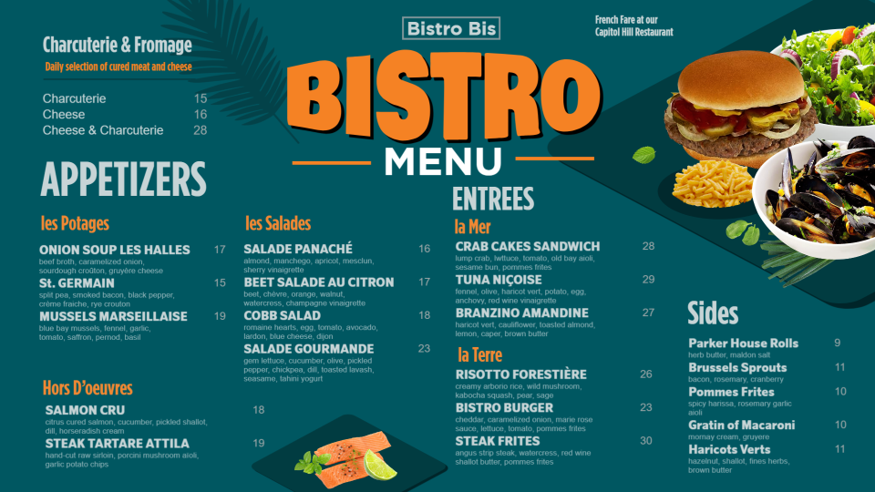Beautiful Bistro Menu Design Beautiful Bistro Menu Design