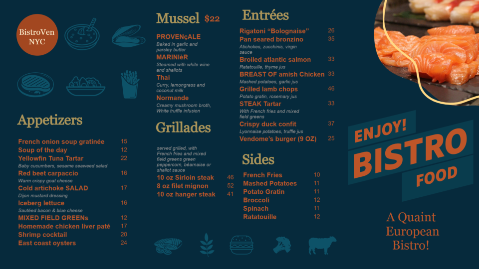 Modern Custom Bistro Menu Design Template Modern Custom Bistro Menu Design Template