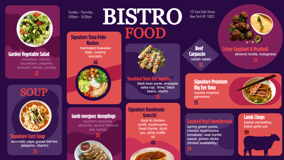 Creative Bistro Menu Design Creative Bistro Menu Design