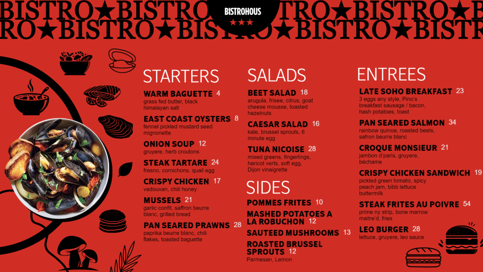 Bistro Menu Style Bistro Menu Style