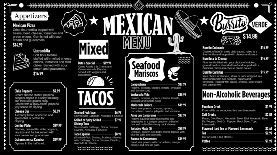 Mexican Chalk Menu Board-01 Mexican Chalk Menu Board-01
