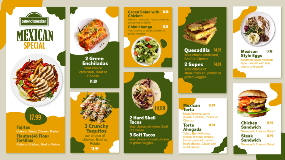 Custom Mexican Menu Template Custom Mexican Menu Template