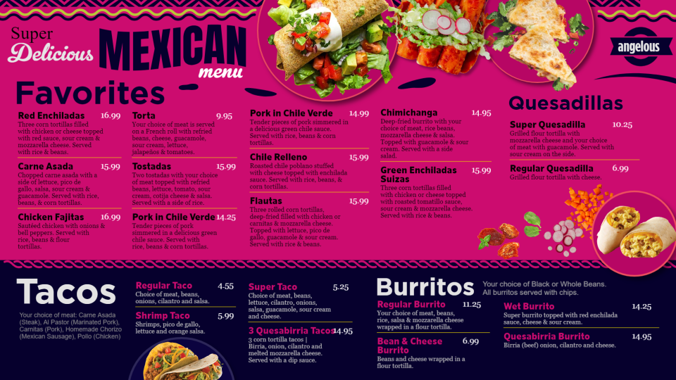 Mexican Menu Design