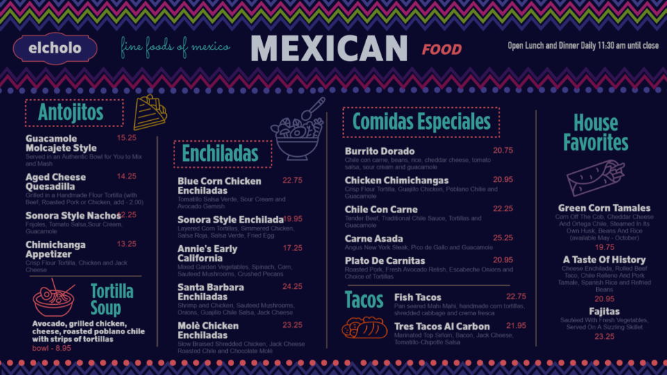Mexican Menu Template Mexican Menu Template
