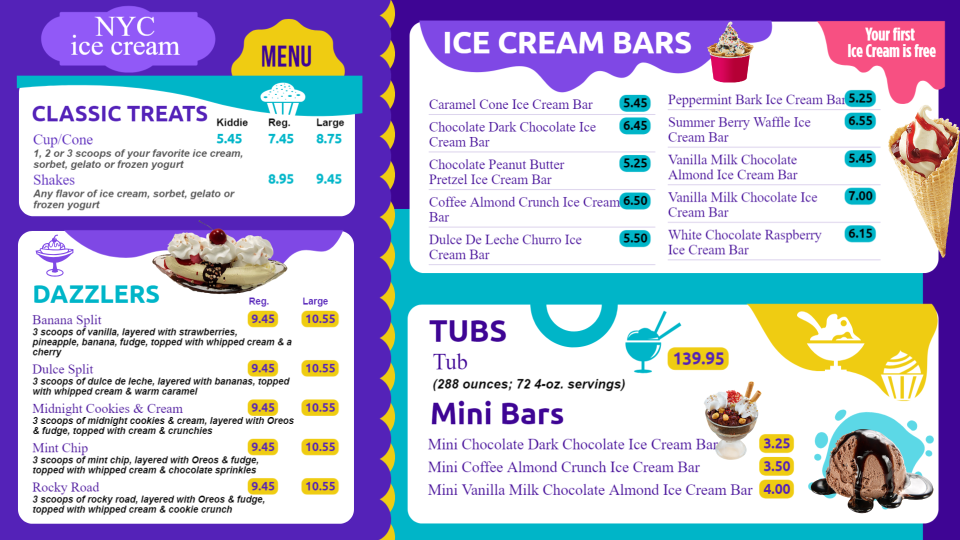 Ice cream Menu Template Ice cream Menu Template