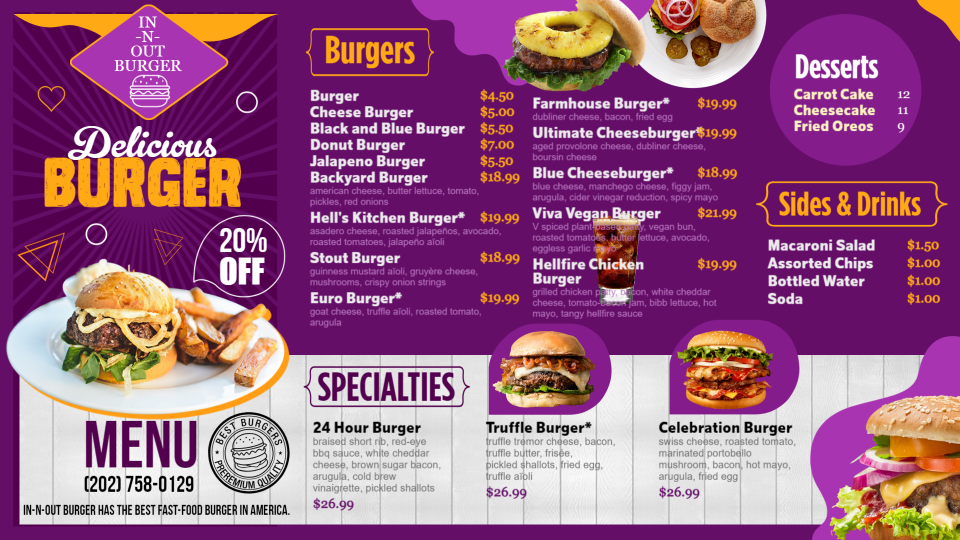 Editable Burger Menu Design