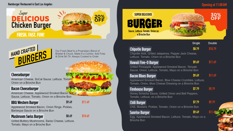 Beautiful Burger Menu Design Beautiful Burger Menu Design