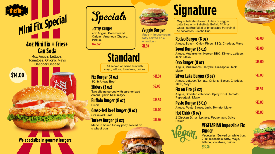 KFC Style Burger Menu Design KFC Style Burger Menu Design
