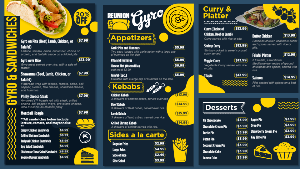Gyro Menu Images