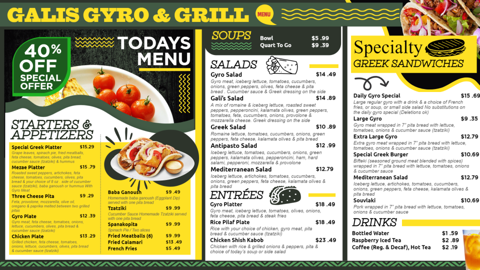 Gyro Menu Design Gyro Menu Design