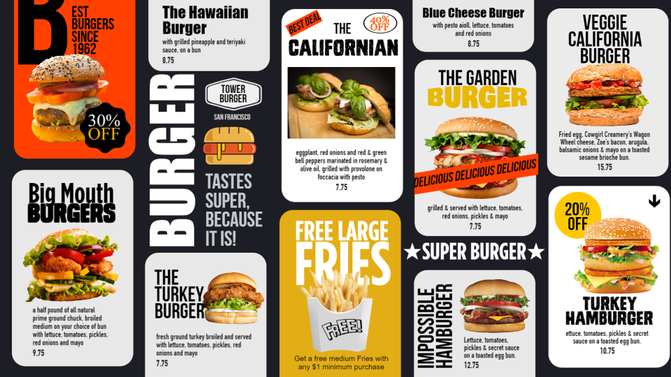 Burger Menu Design Poster