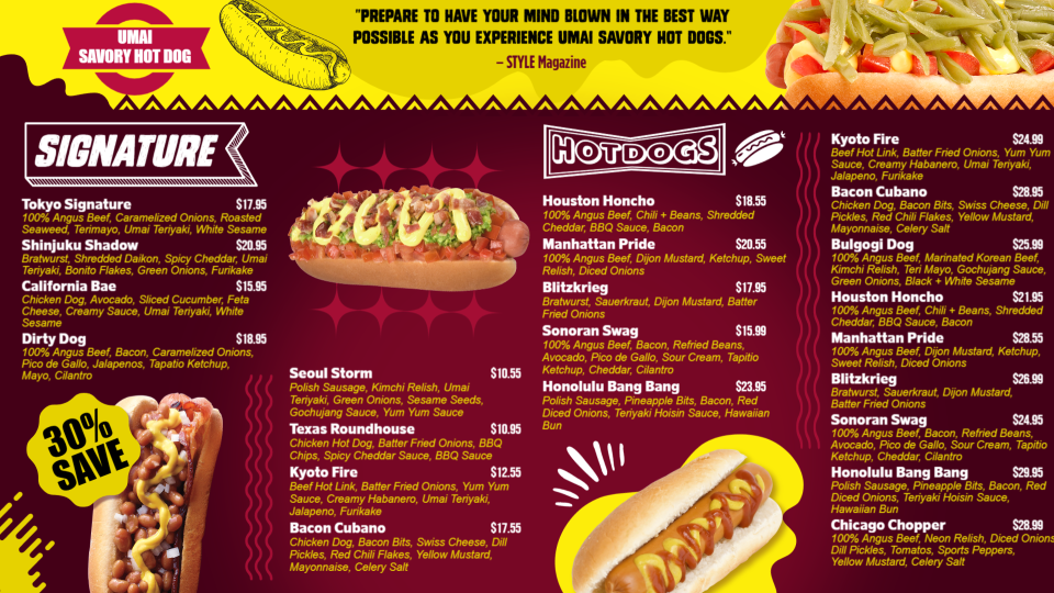 Hot dog Menu Board Design Hot dog Menu Board Design