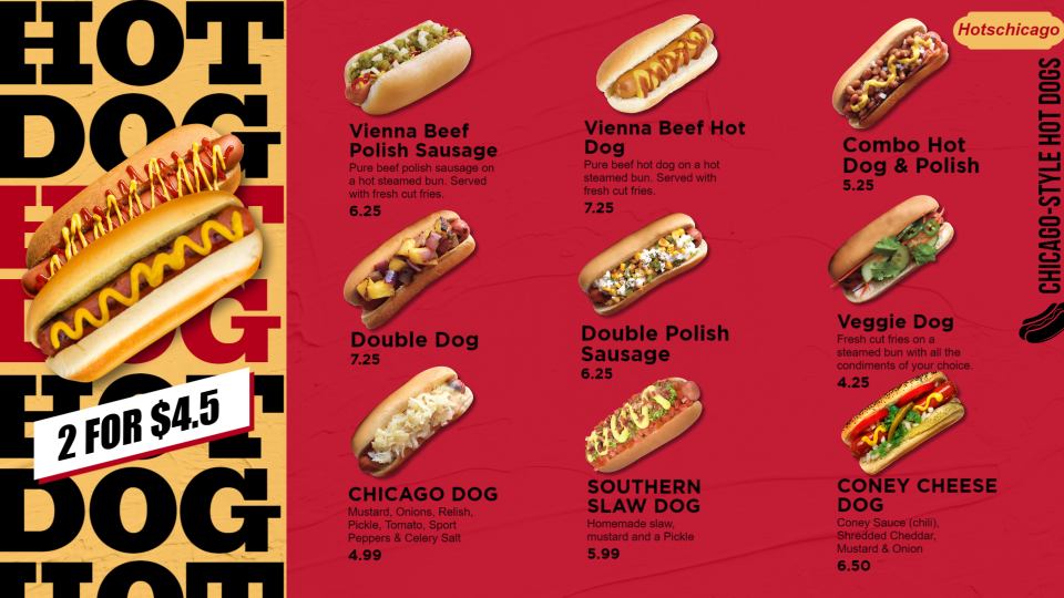 Best Hot dog Menu Design Best Hot dog Menu Design