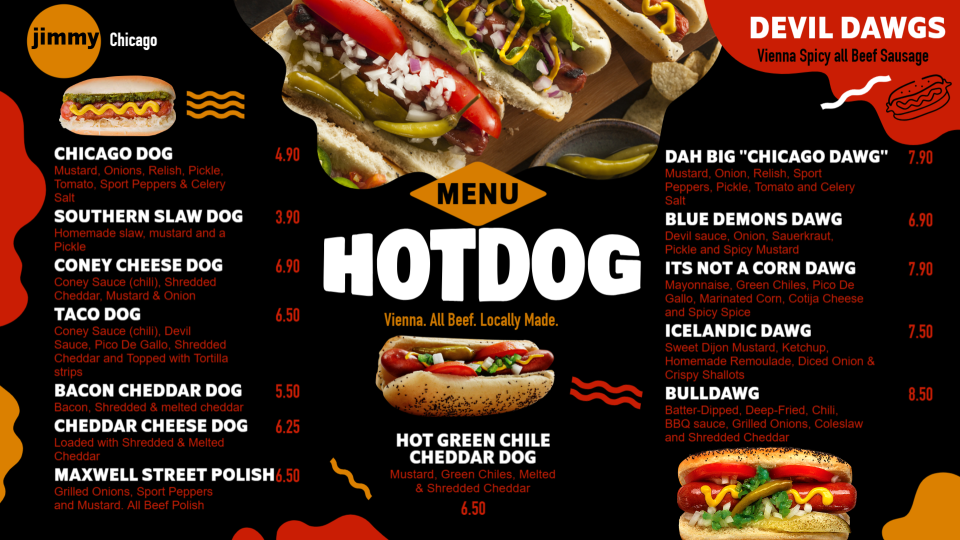 Hot dog Menu Template-01 Hot dog Menu Template-01