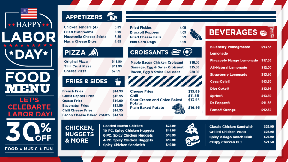 Editable Labor Day Menu Templates Editable Labor Day Menu Templates