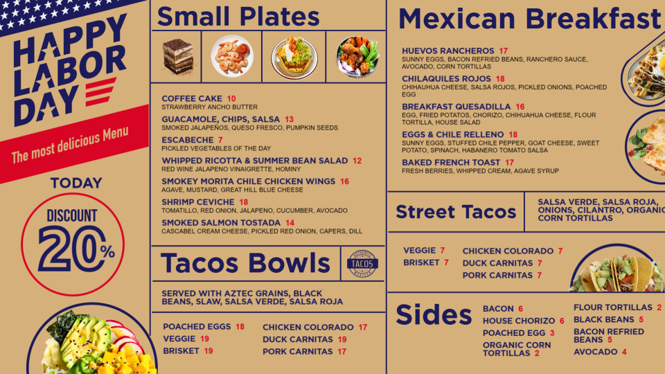 Simple Labor Day Menu Design Simple Labor Day Menu Design