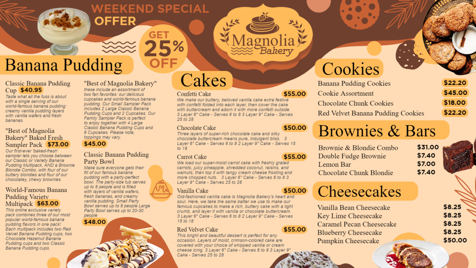 Bakery Menuboard for Signage