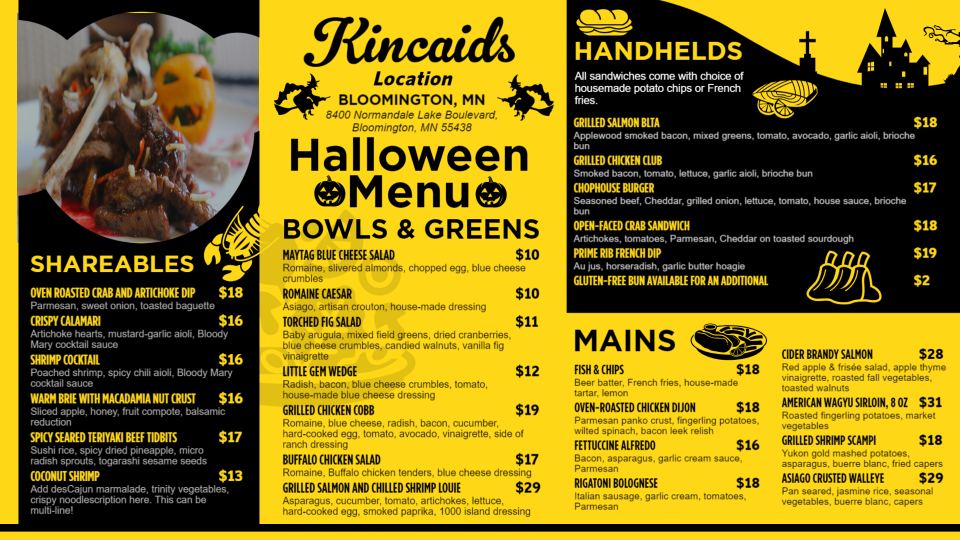 Halloween Menu Concept Halloween Menu Concept