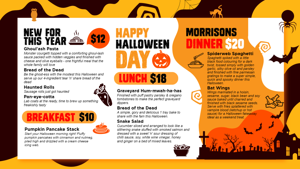 Halloween Day Menu Board Template Halloween Day Menu Board Template