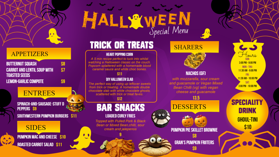 Halloween Day Menu Template Design Halloween Day Menu Template Design