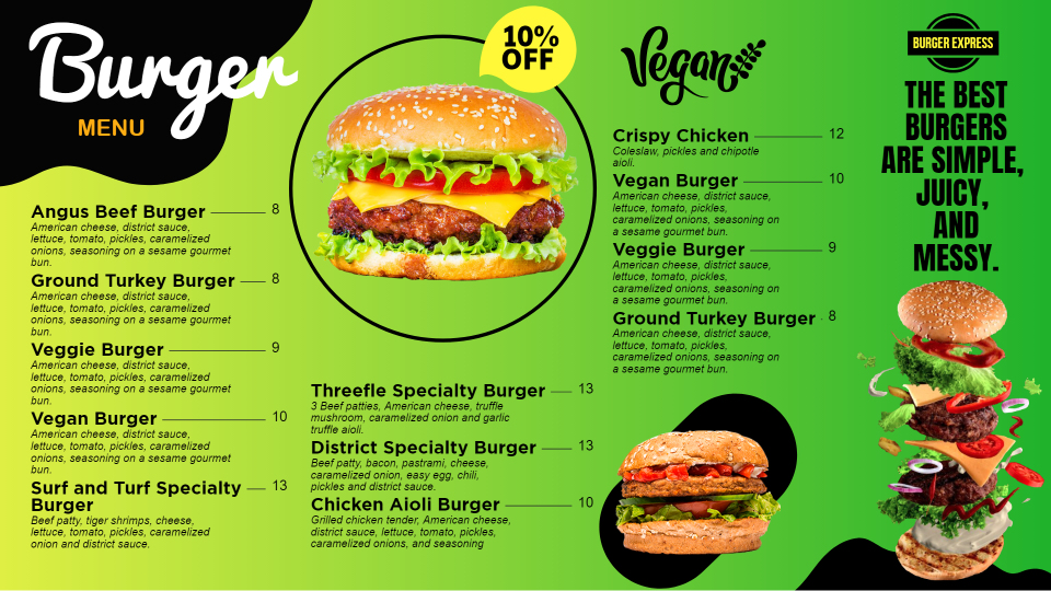 Editable Burger Menu Design