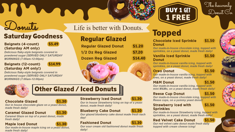 Donut menu Donut menu