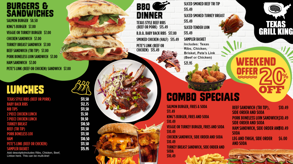 Grill Creative Menu board Design Grill Creative Menu board Design