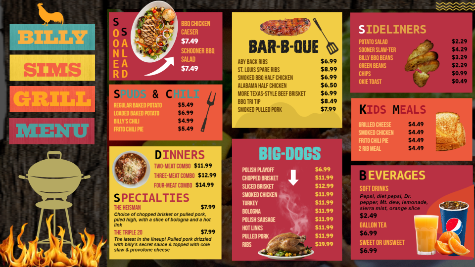 Customizable Grill Menu Template