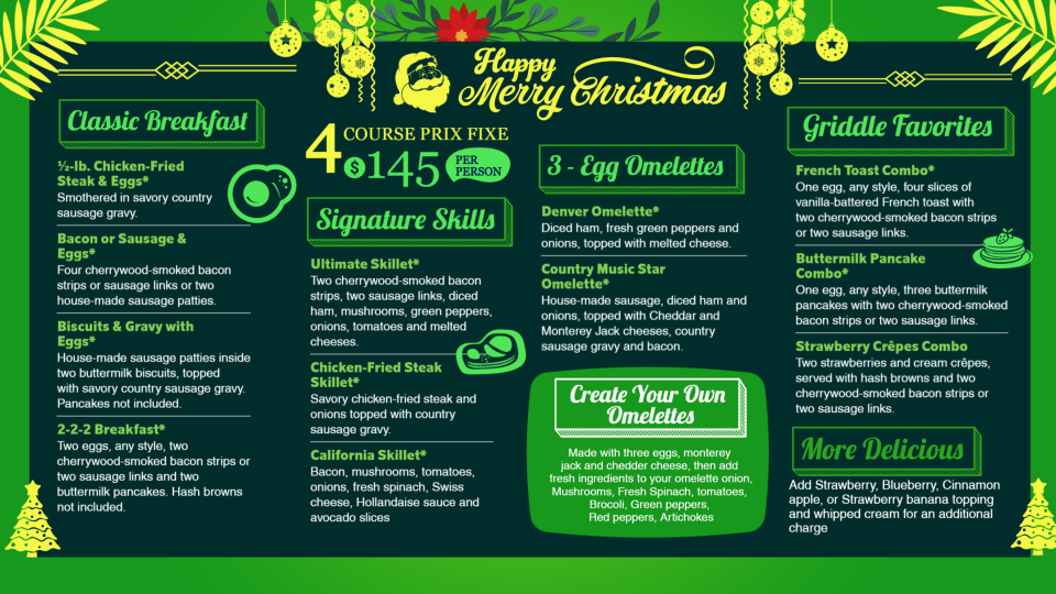Christmas day Menu Board Christmas day Menu Board