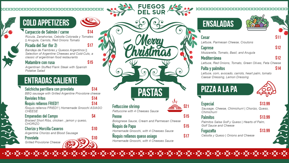 Simple Christmas Day Menu Board Design Simple Christmas Day Menu Board Design