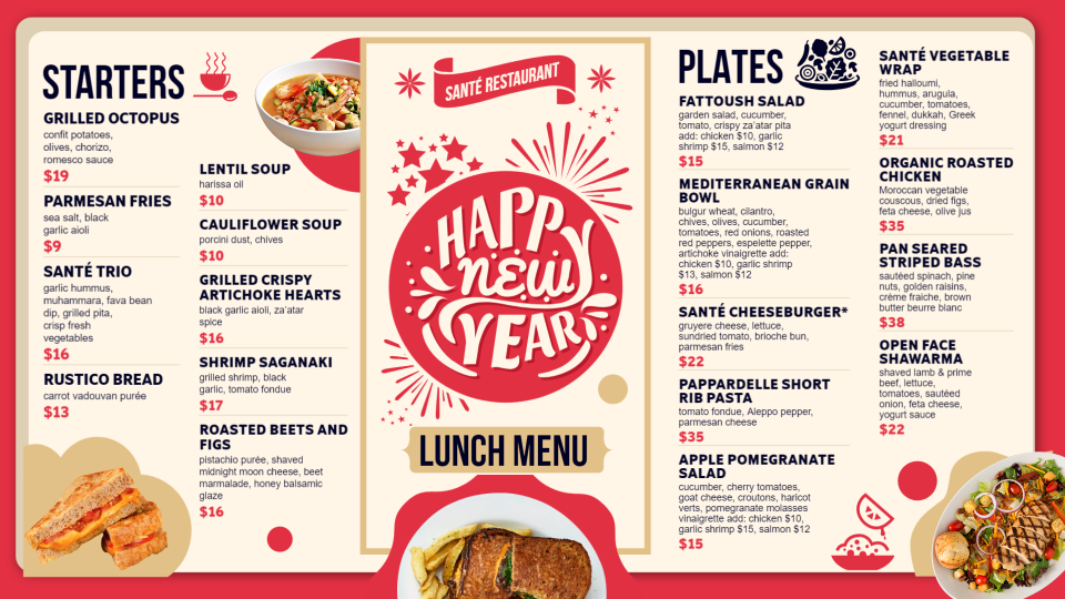New Year Menu Idea New Year Menu Idea