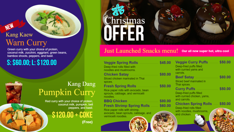 Restaurant menu design