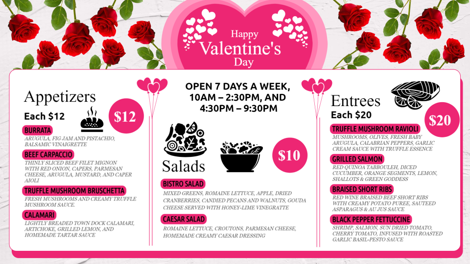 Editable Free Valentines Day Menu Template Editable Free Valentines Day Menu Template