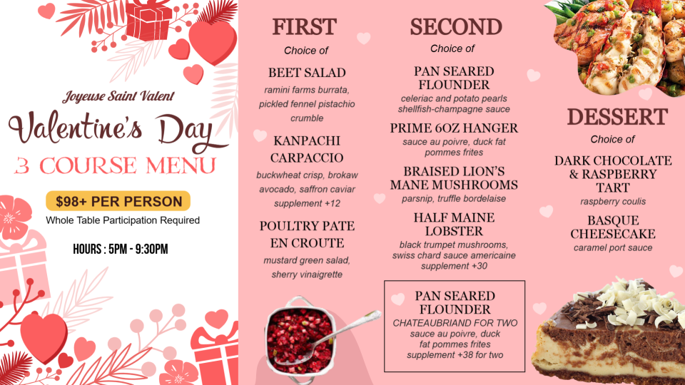 Simple Valentines Day Menu Board Design Simple Valentines Day Menu Board Design